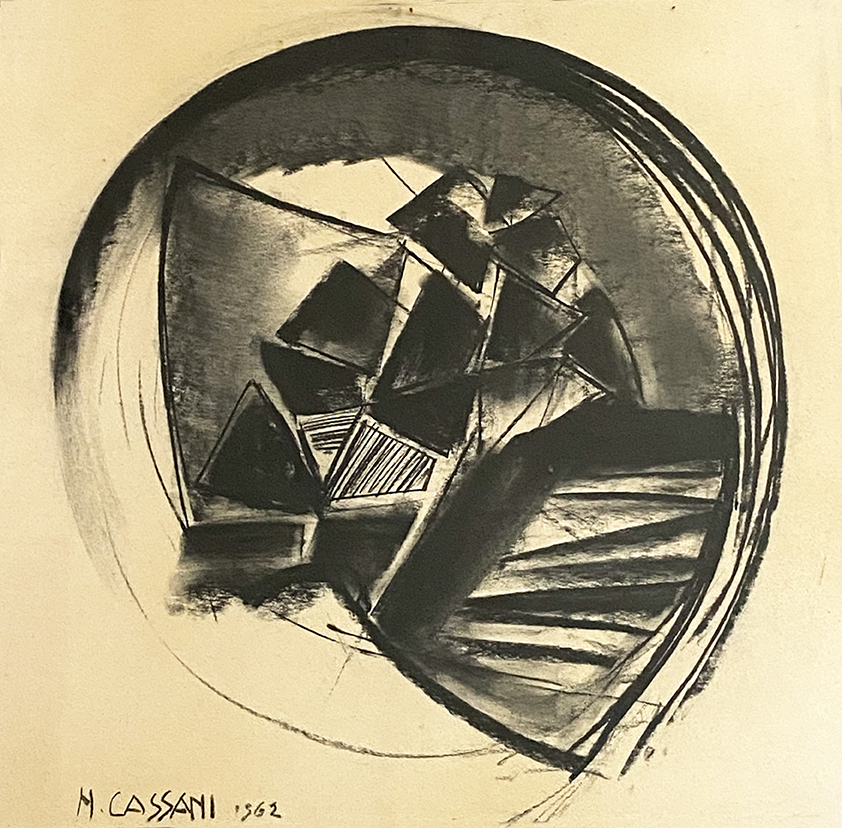 1962, disegno, tecnica mista su carta, cm.50x50.