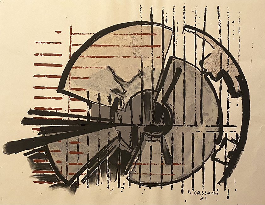 1971, disegno, tecnica mista su carta cm.50x60.